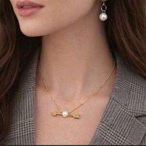 Kate Spade Gold Arrow Necklace with Pearl – Elegant Minimalist Jewelry